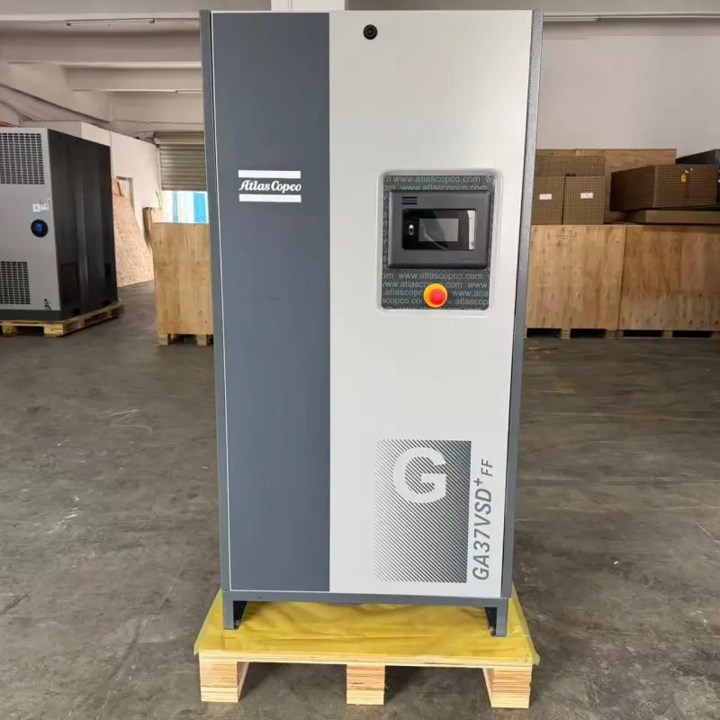 Atlas Copco GA37 VSD+ FF 37кВт 50HP Өнеркәсіпке арналған маймен бүркілген бұрандалы ауа компрессоры