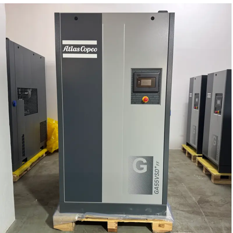 Atlas Copco GA55VSD+FF 55 кВт 75 HP майлы инъекциялық бұрандалы ауа компрессорының түпнұсқасы өнеркәсіптік