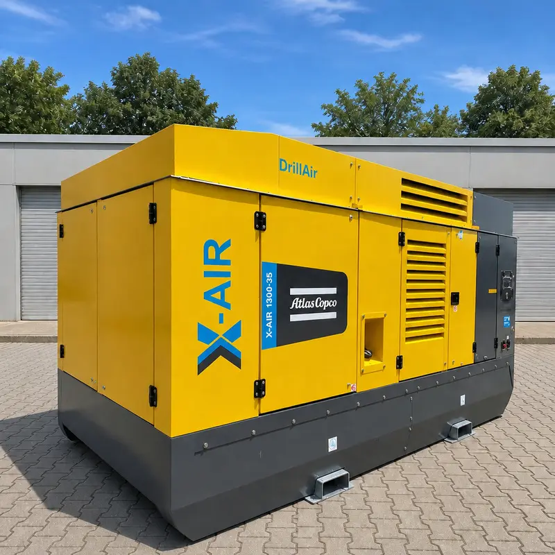 Atlas Copco X-Air 1300 35 үлкен жылжымалы дизельді компрессор 412 кВт 35 бар бұрғылау түпнұсқасы