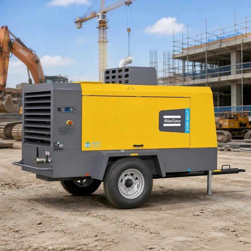 Atlas Copco X-Air+600-17 портативті дизельді компрессор 154 кВт түпнұсқа